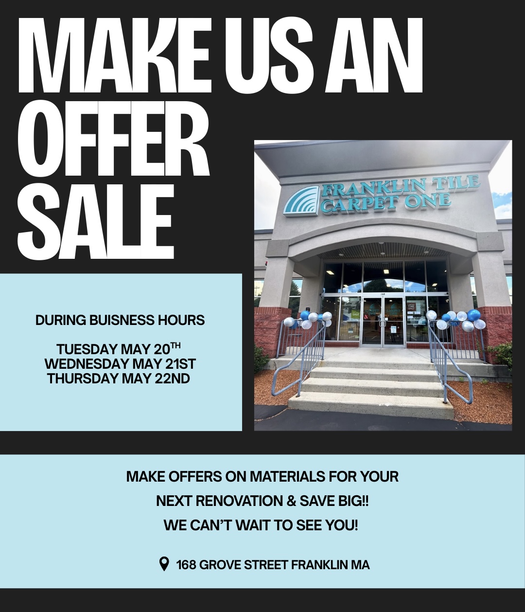 Make us an offer sale